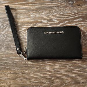 Michael Kors Jet Set Travel Continental Wallet Large NEW With Tags Black
